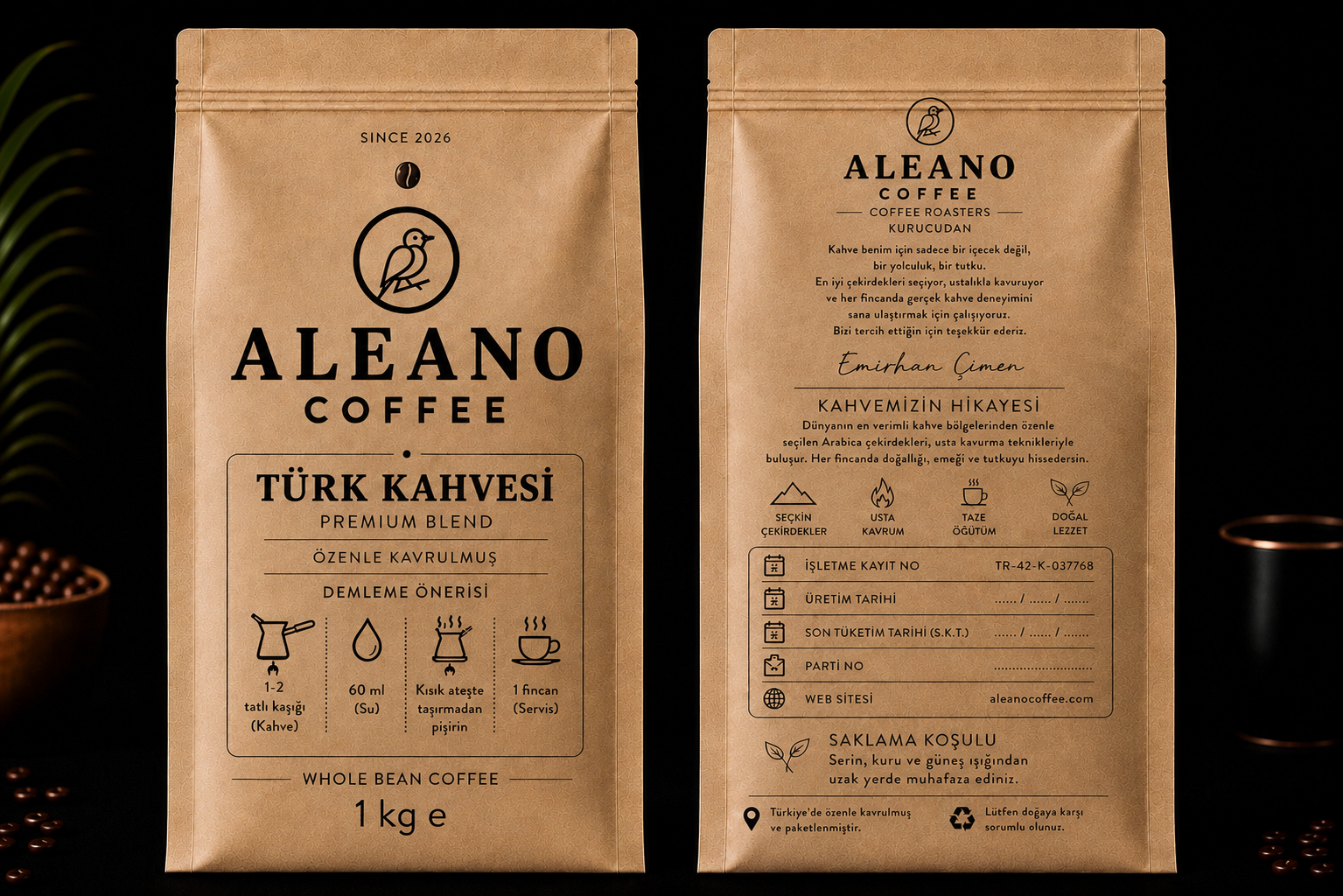 ALEANO COFFEE Türk Kahvesi Premium Blend - 1 kg