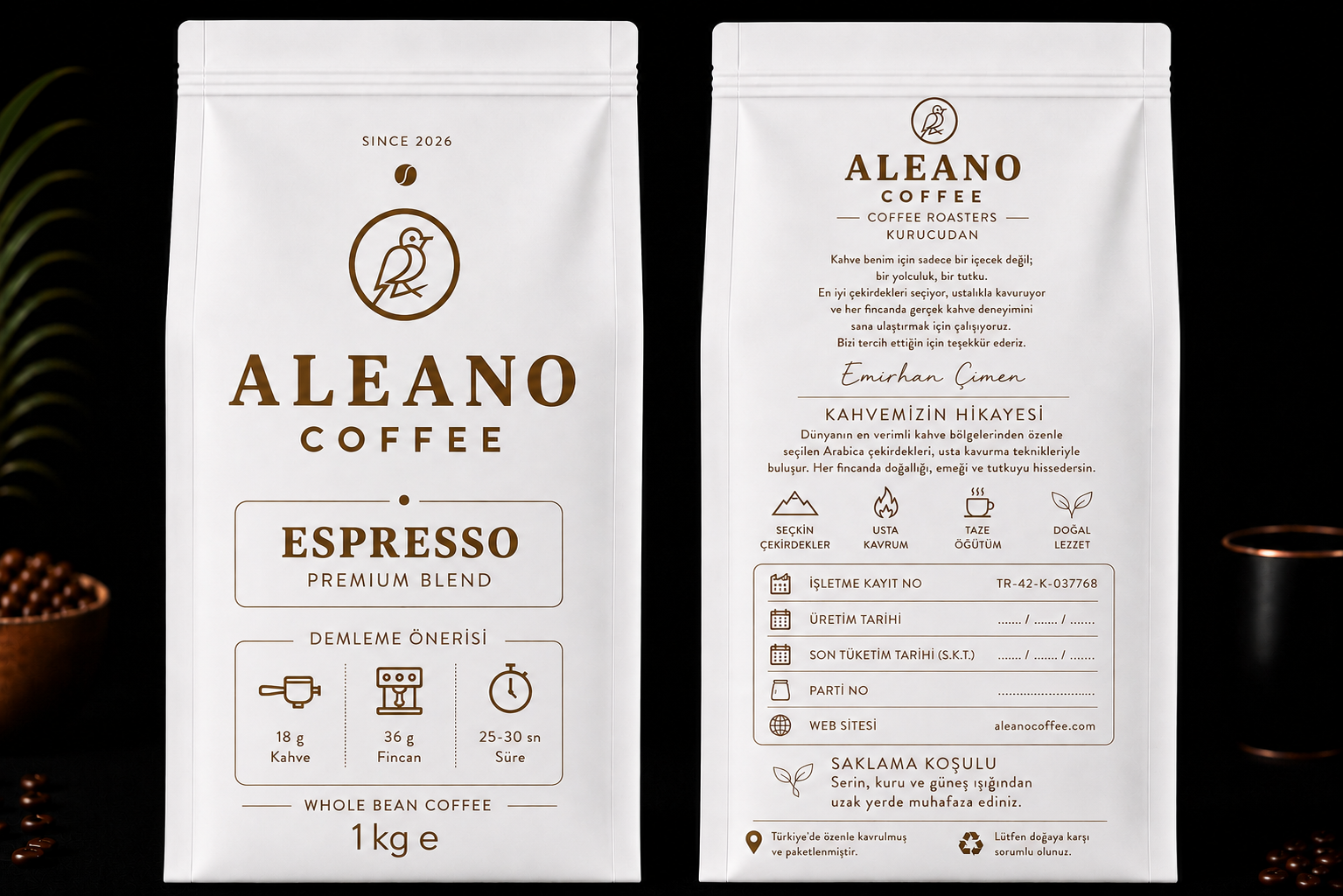 ALEANO COFFEE Espresso Premium Blend - 1 kg