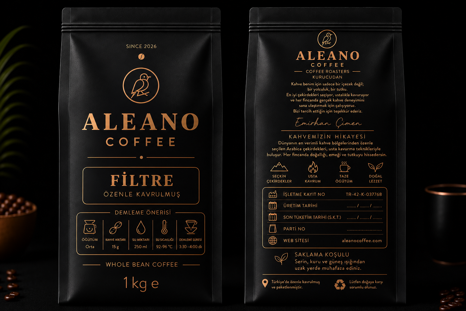 ALEANO COFFEE Filtre Kahve Premium Blend - 1 kg